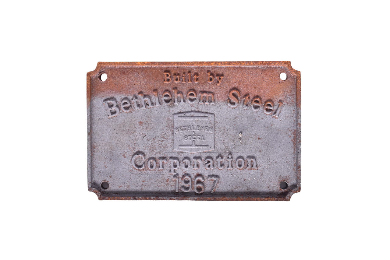 1634 - Reproduction Cast Iron Bethlehem Steel Corp. Builder’s Plate thumbnail