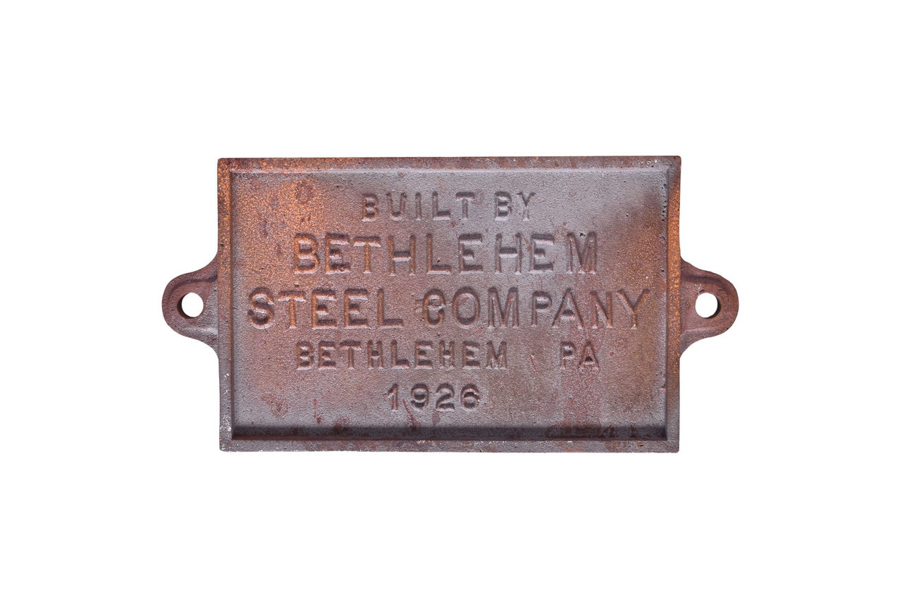 1658 - Reproduction Cast Iron Bethlehem Steel Company Builder’s Plate thumbnail