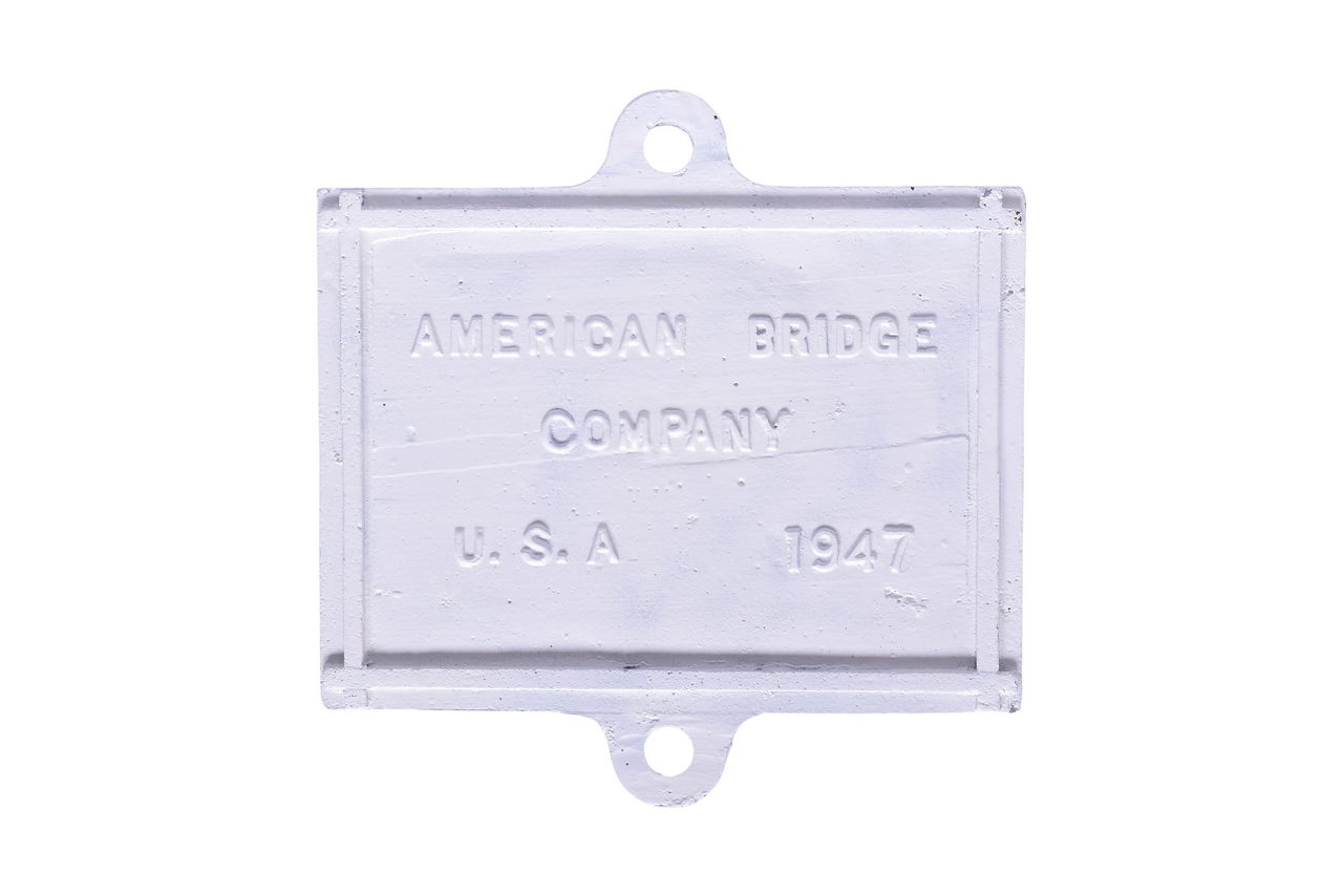 1666 - Reproduction Cast Iron American Bridge Co. Builder’s Plate 1947 thumbnail