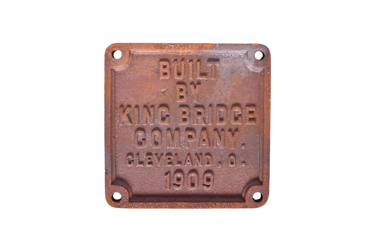 1670 - Reproduction Cast Iron King’s Bridge Co. Builder’s Plate 1909 thumbnail