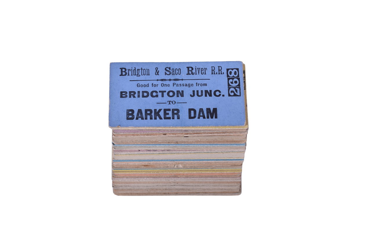 1671 - Fifty-Four Bridgton & Saco River Railroad Tickets Spanning 1887 to 1930 thumbnail