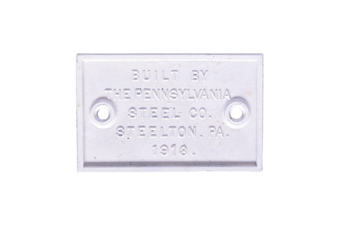 1672 - Reproduction Cast Iron Pennsylvania Steel Co. Builder’s Plate 1913 thumbnail