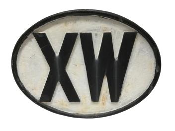 1618 - Cast Iron Railroad Crossing Whistle XW Railroad Sign #1 - Newer Paint thumbnail