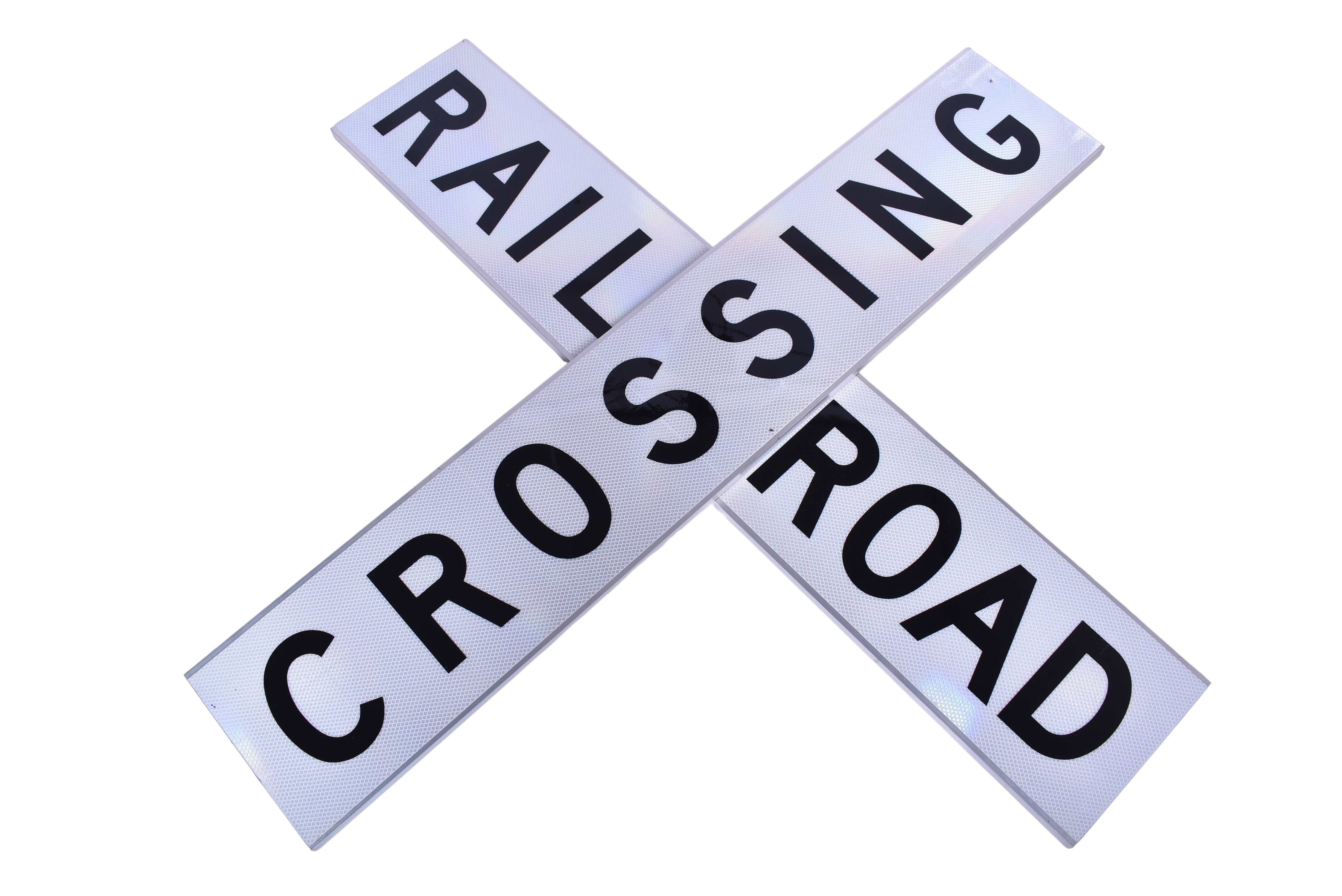 1678 - New Old Stock Aluminum Railroad Crossing Crossbuck Signs thumbnail