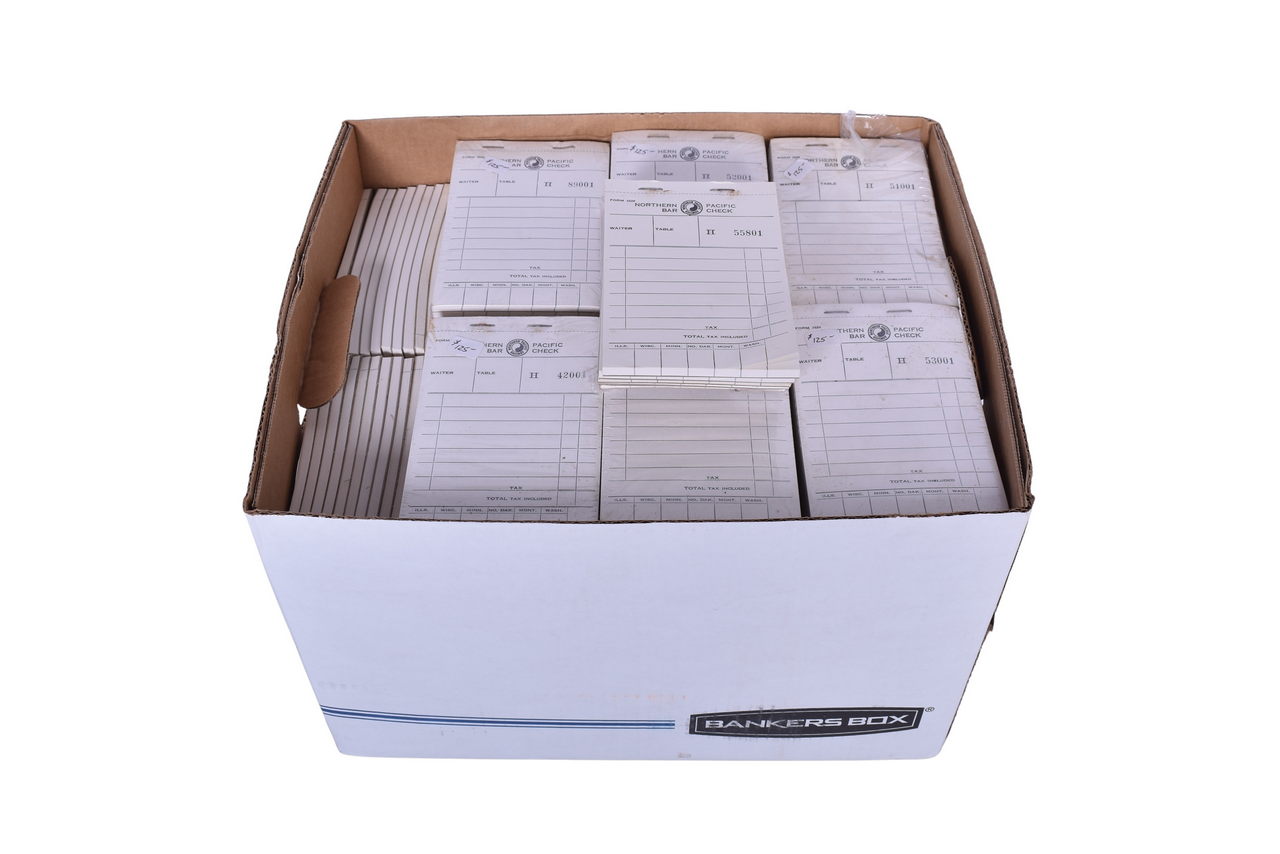 1697 - Two Hundred and Eighty-Six Northern Pacific Railroad Bar Check Pads - Unused New Old Stock thumbnail