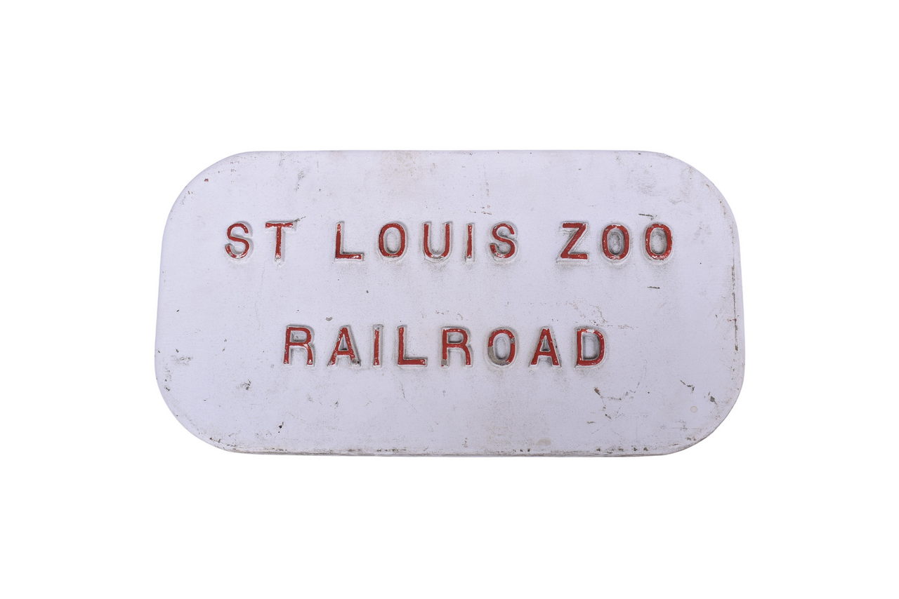 1708 - Aluminum Cast St. Louis Zoo Railroad Sign thumbnail