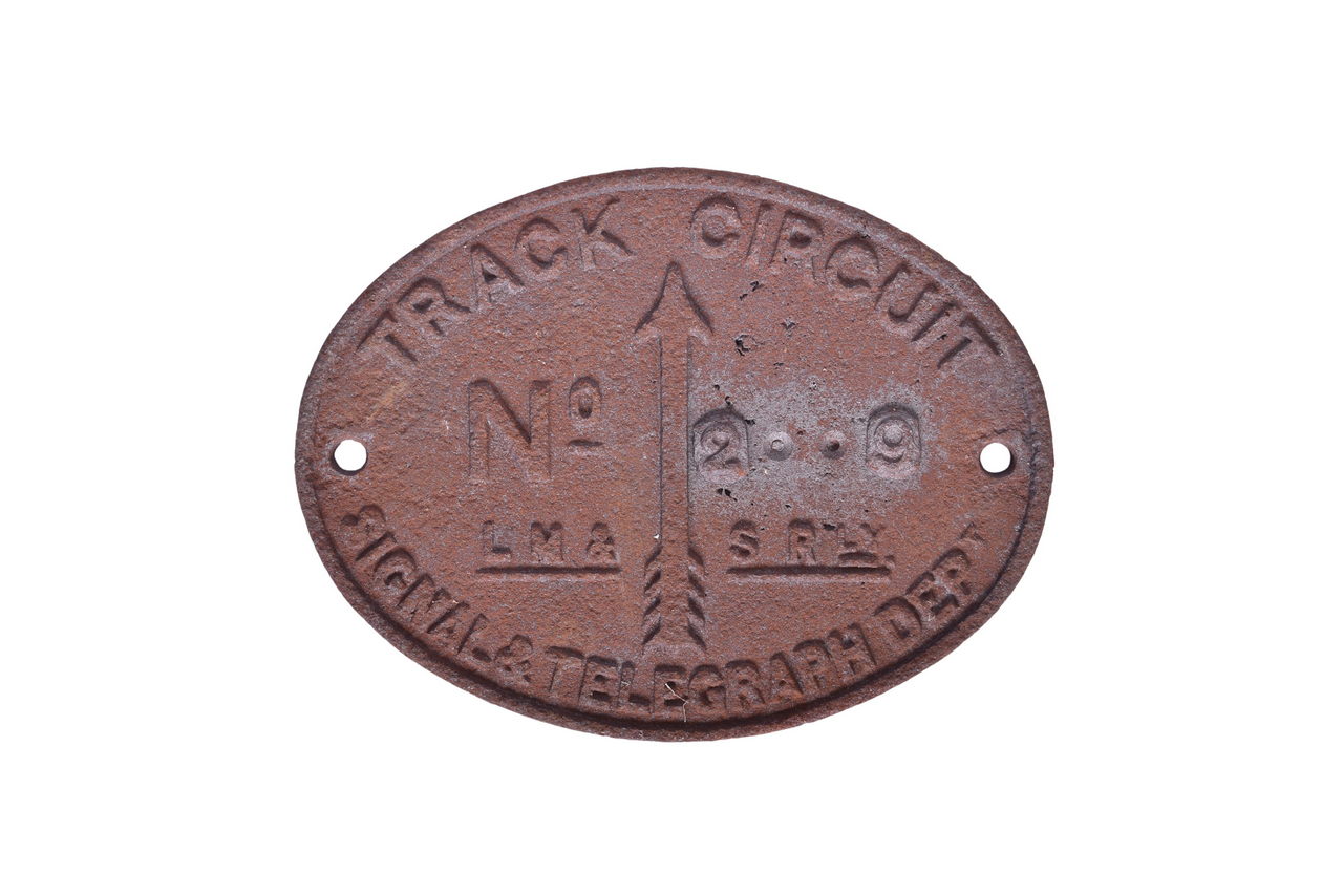 1731 - Cast Iron London, Midland and Scottish Railway Signal & Telegraph Dept. Sign thumbnail