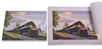 1729 - Monon Railroad Howard Fogg Alco C628 Advertising Prints w/ 1964 Letter thumbnail