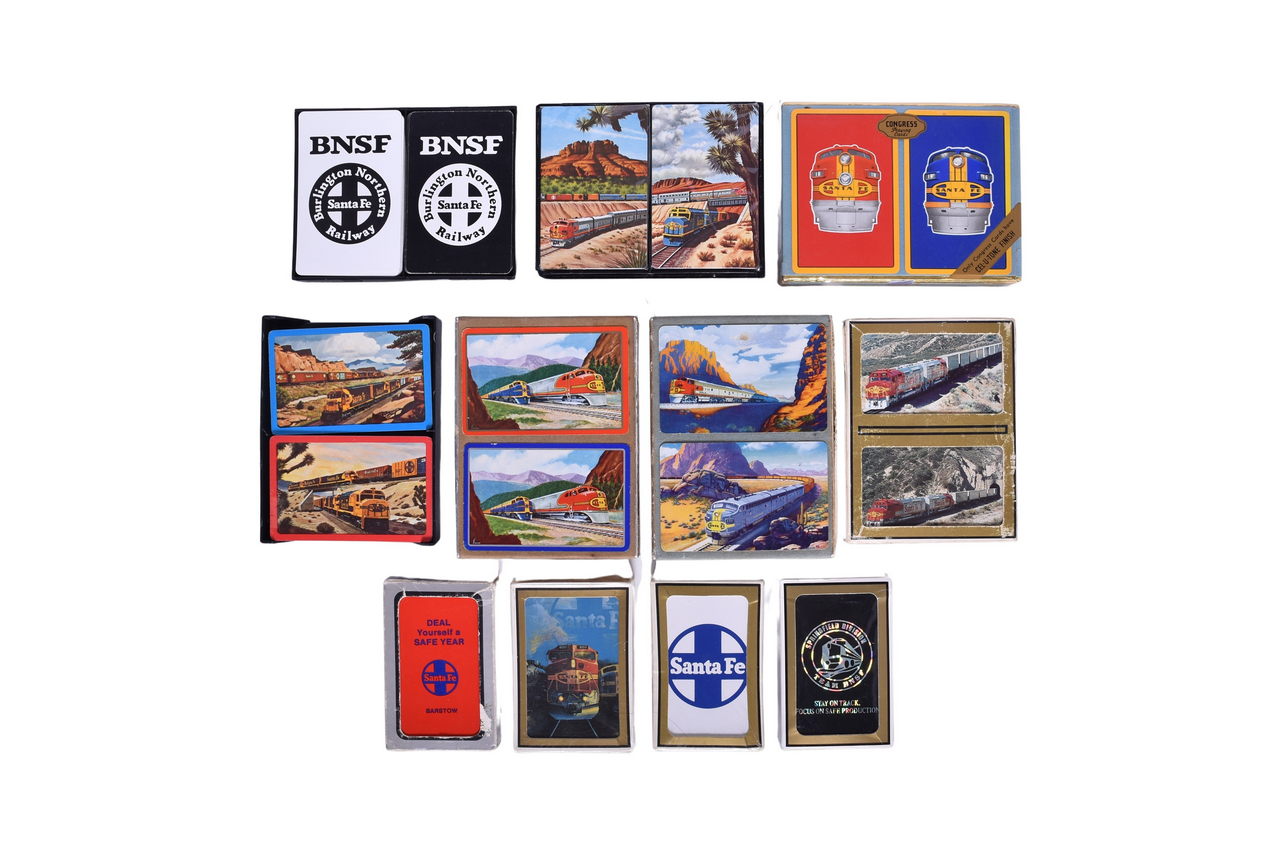 2009 - Eighteen Santa Fe Railroad Playing Card Decks Including New Old Stock thumbnail
