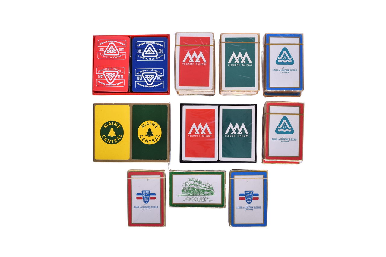 2017 - Seventeen Northeast Railroad Playing Card Decks - Bangor & Aroostook, Maine Central, and Vermont Railway thumbnail