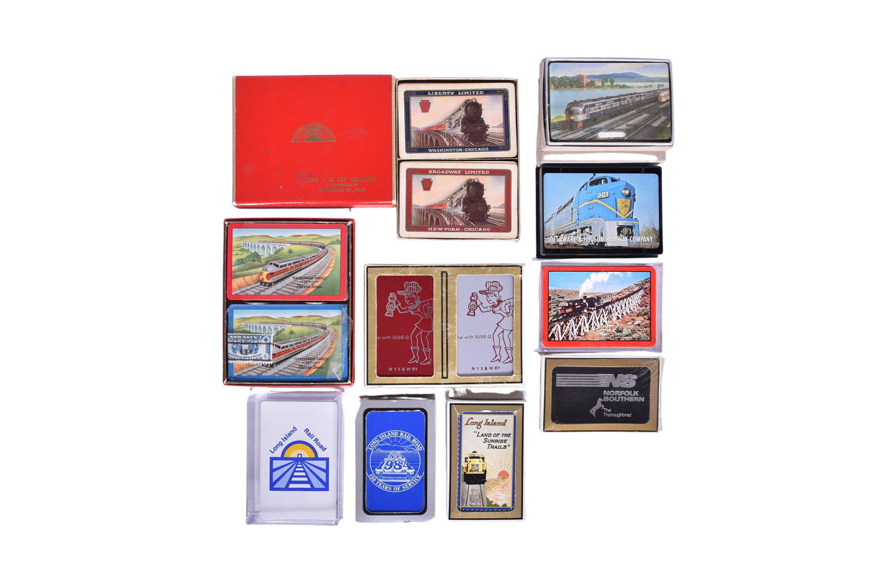 2039 - Fourteen Northeast Railroad Playing Card Decks - Pennsylvania, Delaware Lackawanna & Western, and More thumbnail