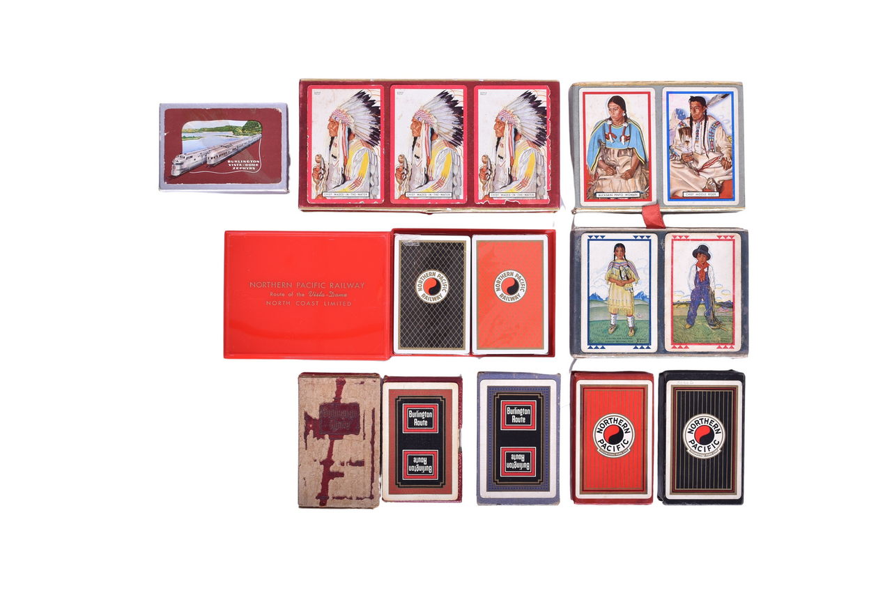 2047 - Fourteen Northern Railroad Playing Card Decks - Burlington Route, Northern Pacific, and Great Northern thumbnail