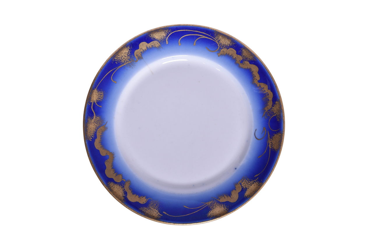 2099 - Baltimore & Ohio Railroad Royal Blue China Bread Plate 7 1/4