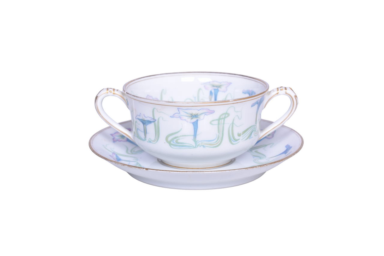 2103 - Unmarked Missouri Pacific Railroad China Jefferson Double Handled Bouillon Cup and Saucer thumbnail