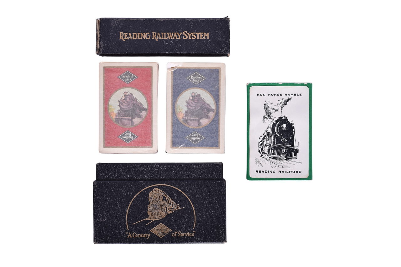 2121 - Three Reading Lines Railroad Playing Card Decks Including New Old Stock thumbnail