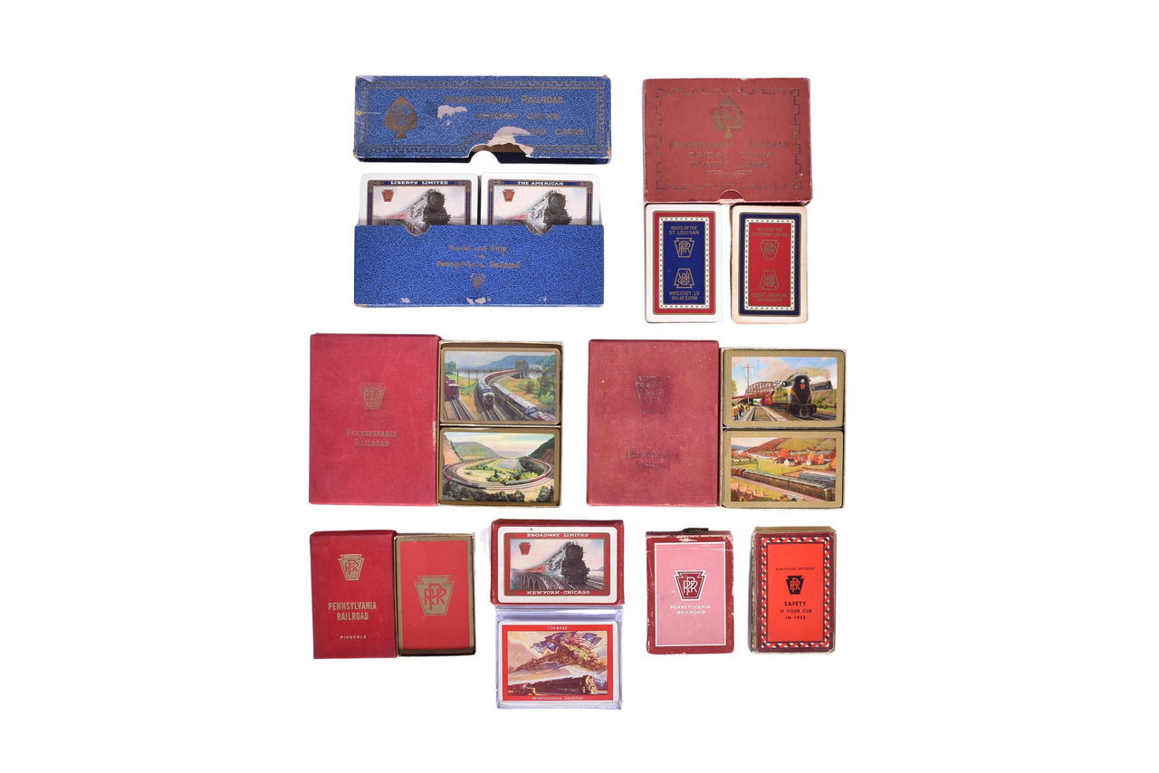 2123 - Thirteen Pennsylvania Railroad Playing Card Decks - St. Louisan, Serving The Nation, The American, and More thumbnail