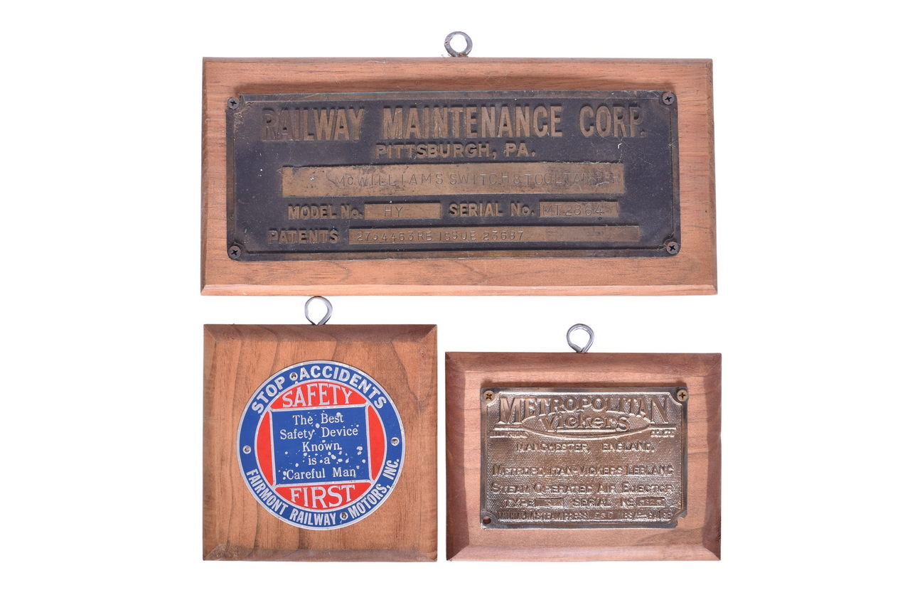 2142 - Three Railroad Maintenance Plates - Railway Maintenance Corp. Builder's Plate thumbnail