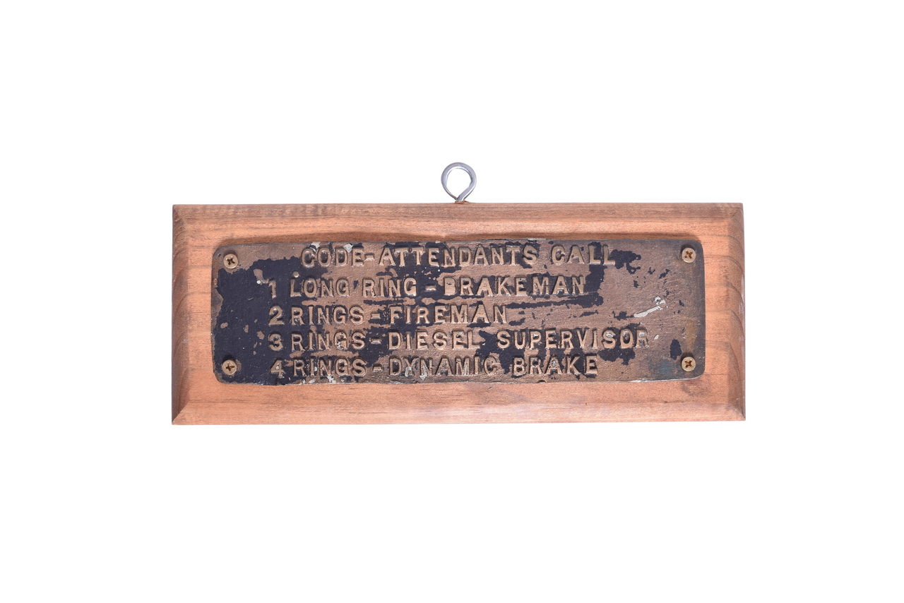 2148 - Cast Brass Railroad Attendants Call Plate thumbnail