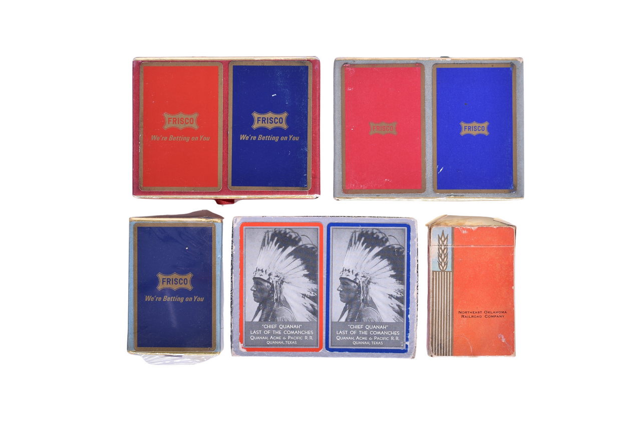 2159 - Seven Railroad Playing Card Decks - Northeast Oklahoma, Quanah Acme & Pacific, and Frisco thumbnail
