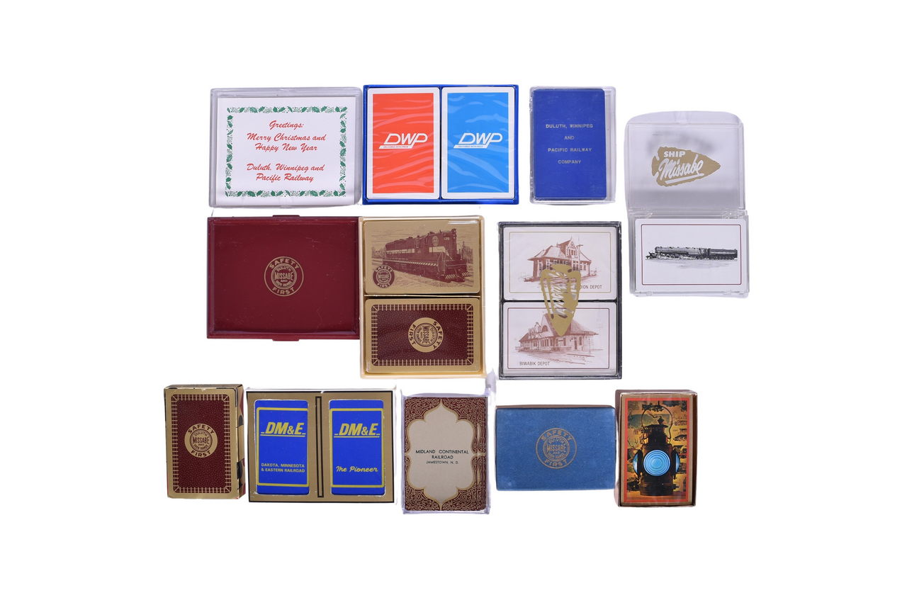 2161 - Thirteen Midwestern Railroad Playing Card Decks - Midland Continental, Duluth Missabe & Iron Range, and More thumbnail