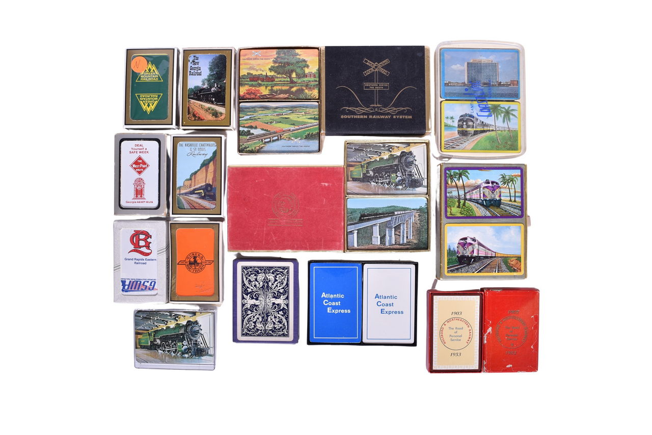 2165 - Nineteen Southeast Railroad Playing Card Decks - Atlantic Coast Line, Southern, Hillsboro & Northeastern, and More thumbnail