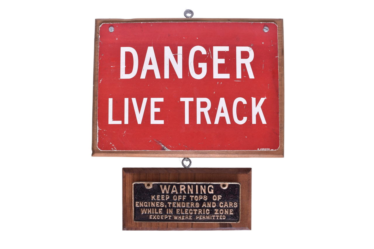 2170 - Pair of Electric Railroad Warning Signs thumbnail