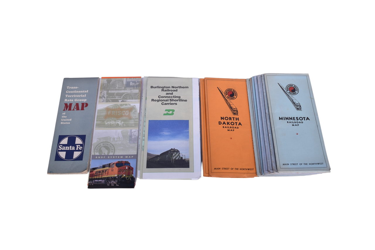 2177 - Thirteen Railroad Maps - Northern Pacific, Santa Fe, Burlington Northern, and BNSF thumbnail