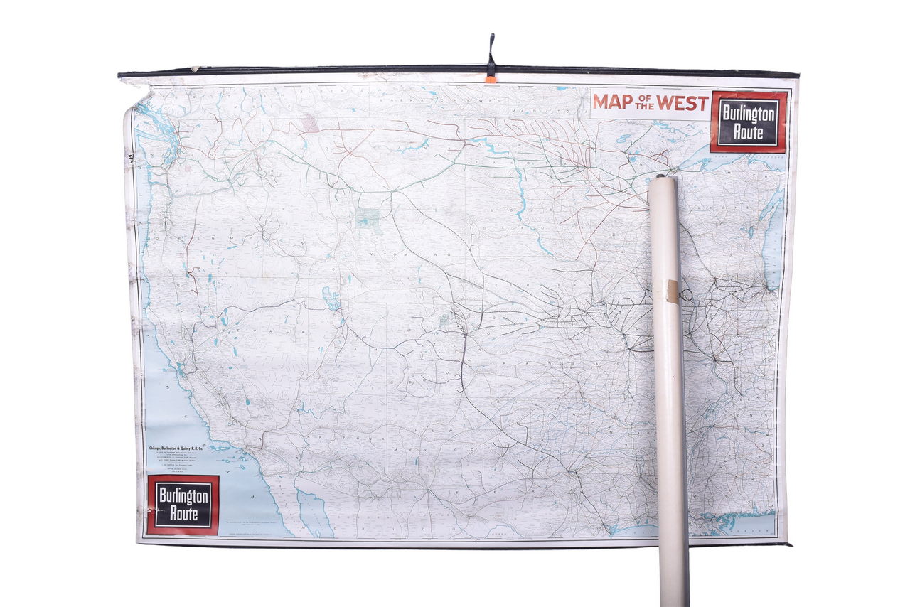 2179 - 1947 Burlington Route Railroad and 1971 Burlington Northern Wall Maps thumbnail