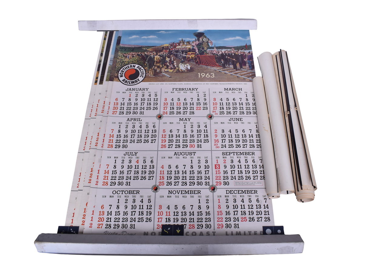 2181 - Fifteen Northern Pacific and Great Northern Railroad Wall Calendars - 1963 Through 1970 thumbnail