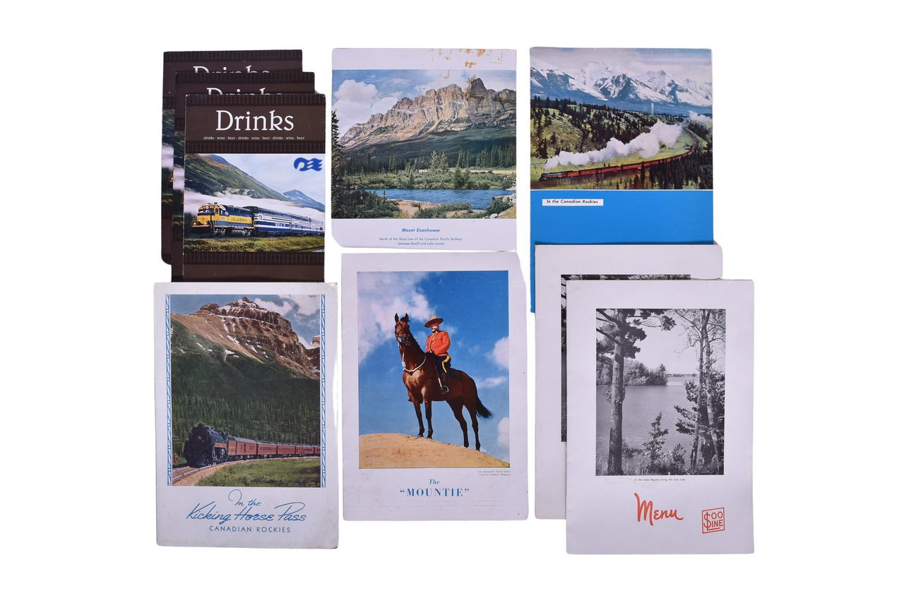 2187 - Nine Assorted Railroad Dining Car Menus - Canadian Pacific, Soo Line, and Alaska Princess thumbnail