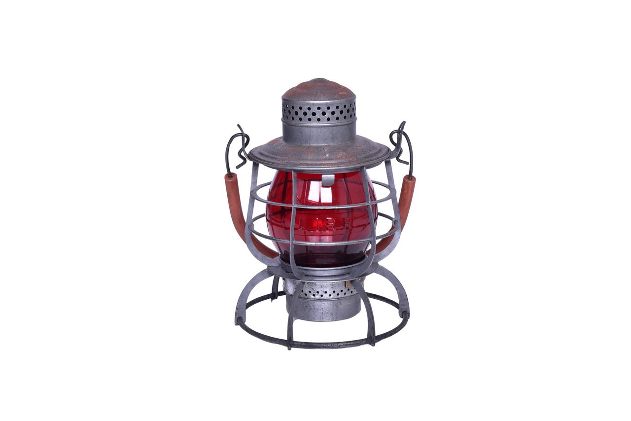 2194 - Armspear Long Island Railroad Lantern with Red Cast Globe thumbnail