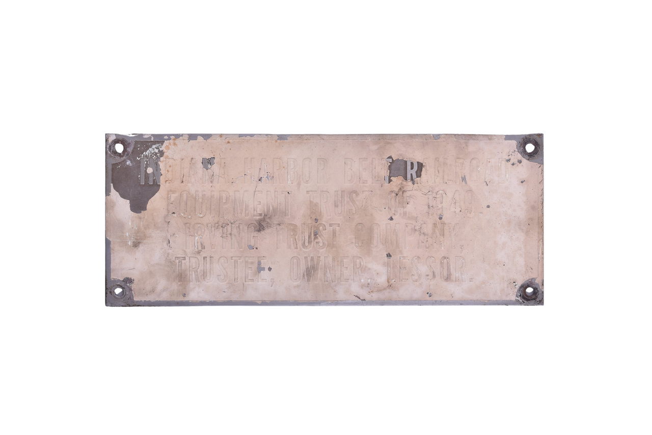 2198 - Stainless Steel 1949 Indiana Harbor Belt Railroad Trust Plate thumbnail