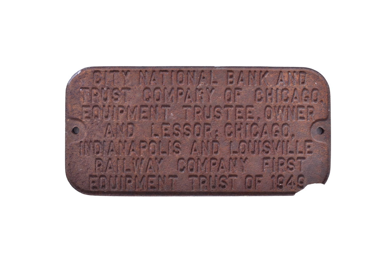 2200 - Monon / Chicago, Indianapolis & St. Louis 1949 Cast Iron Trust Plate thumbnail