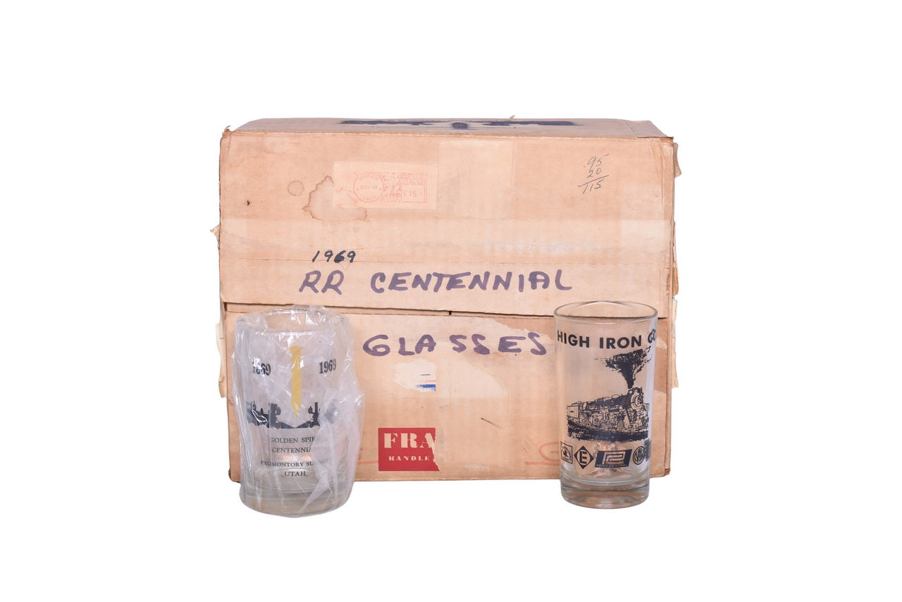 2204 - 1969 Golden Spike Centennial Glasses in Original Master Carton thumbnail