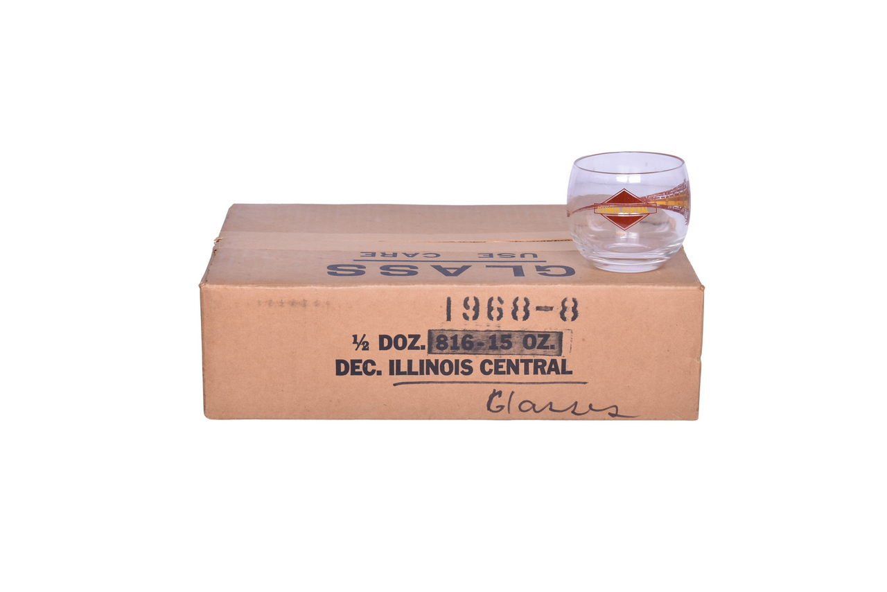 2206 - 1960s Illinois Central Railroad Glasses in Original Master Carton thumbnail