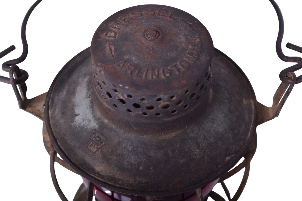 2208 - Dressel Pennsylvania Railroad Lantern w/ C&O Red Etched Globe thumbnail