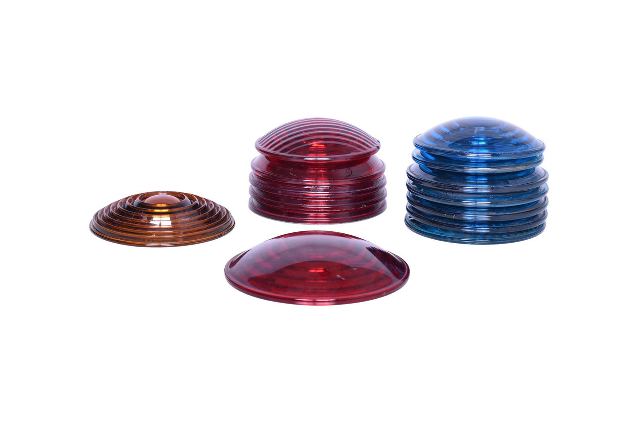 2232 - Fourteen Glass Lenses for Railroad Lanterns, Signal Lamps thumbnail