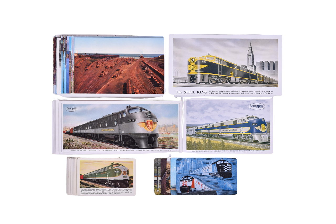 2250 - 55 EMD Locomotive Spec Cards and Pocket Calendars, Railroad Post Cards, etc. thumbnail