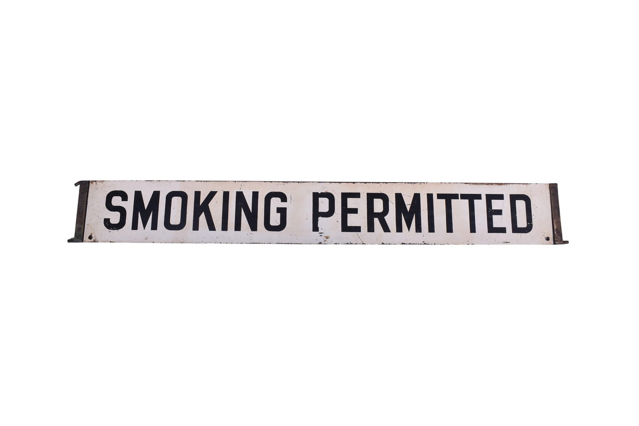 2256 - Painted Double Sided Railroad Passenger Car No Smoking Sign thumbnail