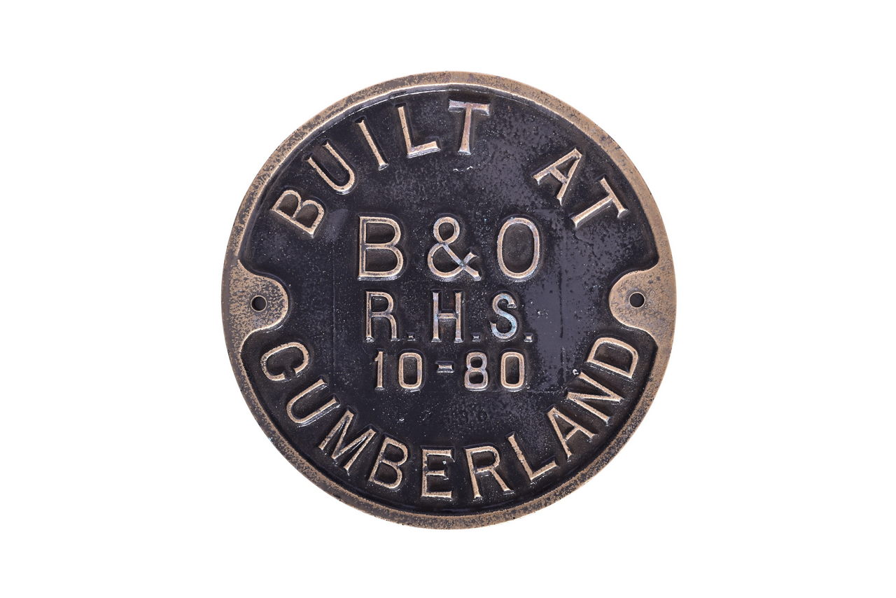 2301 - B&O Cumberland Diesel locomotive Brass Builders Plate - Historical Society thumbnail