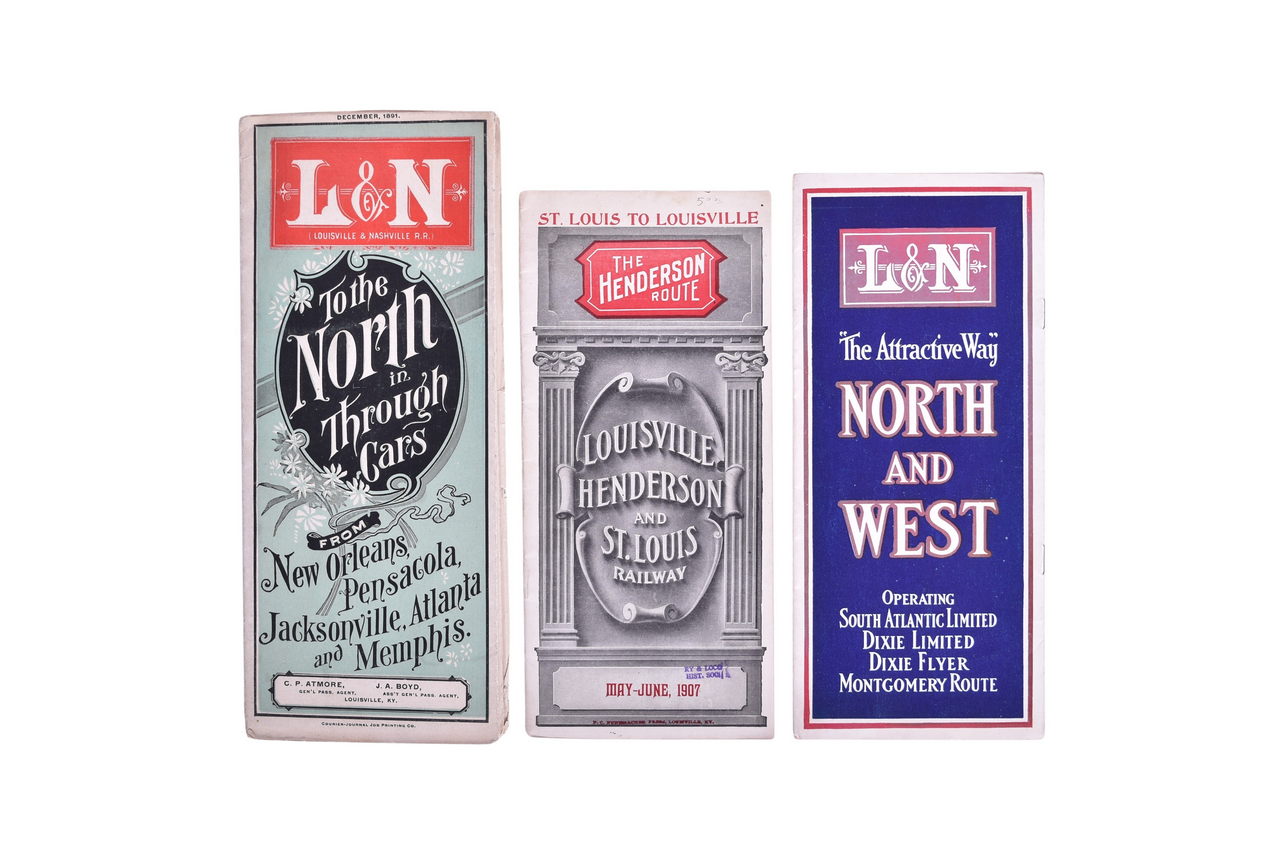 2313 - Three Southern Railroad Timetables - 1891 and 1914 Louisville & Nashville and 1907 Louisville, Henderson & St. Louis thumbnail
