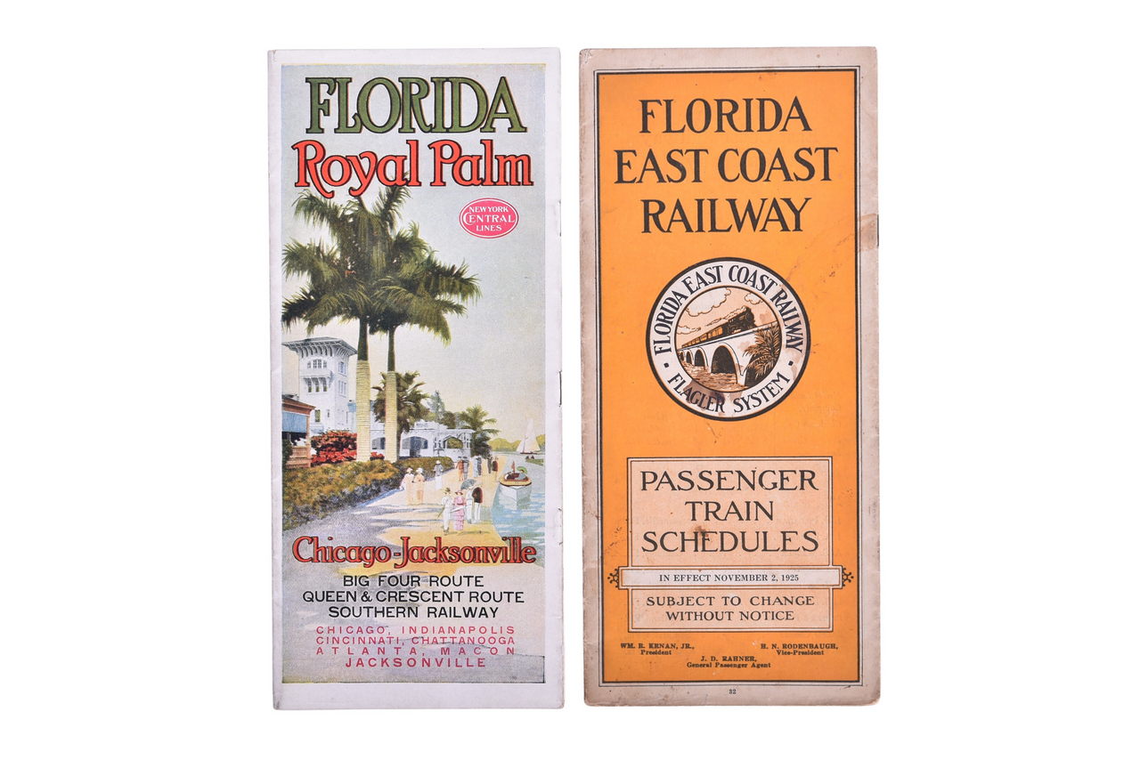 2319 - Pair of Florida Railroad Timetables - 1914 New York Central Lines Florida Royal Palm and 1925 Florida East Coast Railway thumbnail