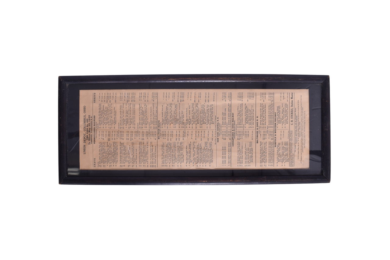 2405 - 1932 Union Depot - Columbus, Ohio - Railroad Broadsheet - Framed thumbnail