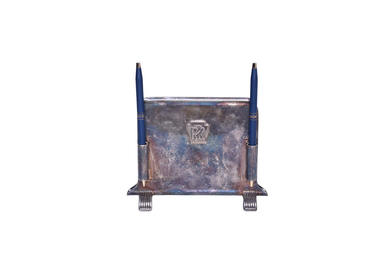 2421 - International Silver Pennsylvania Railroad Menu Holder thumbnail