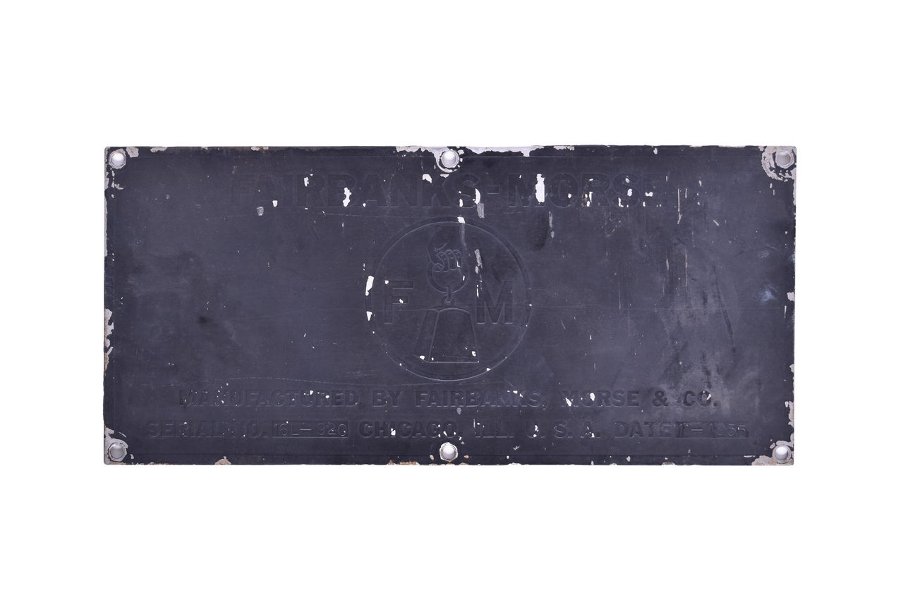 2498 - Stainless Steel Fairbanks Morse Diesel Locomotive Builders Plate - Virginian H16-44 #30 thumbnail