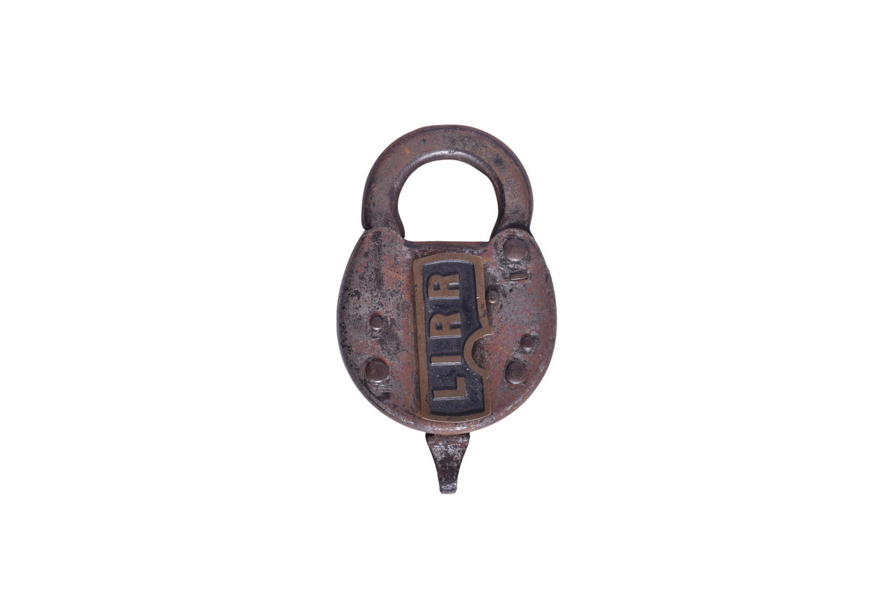2501 - Long Island Railroad Fraim Steel Bodied Lock w/ Brass Key Cover thumbnail