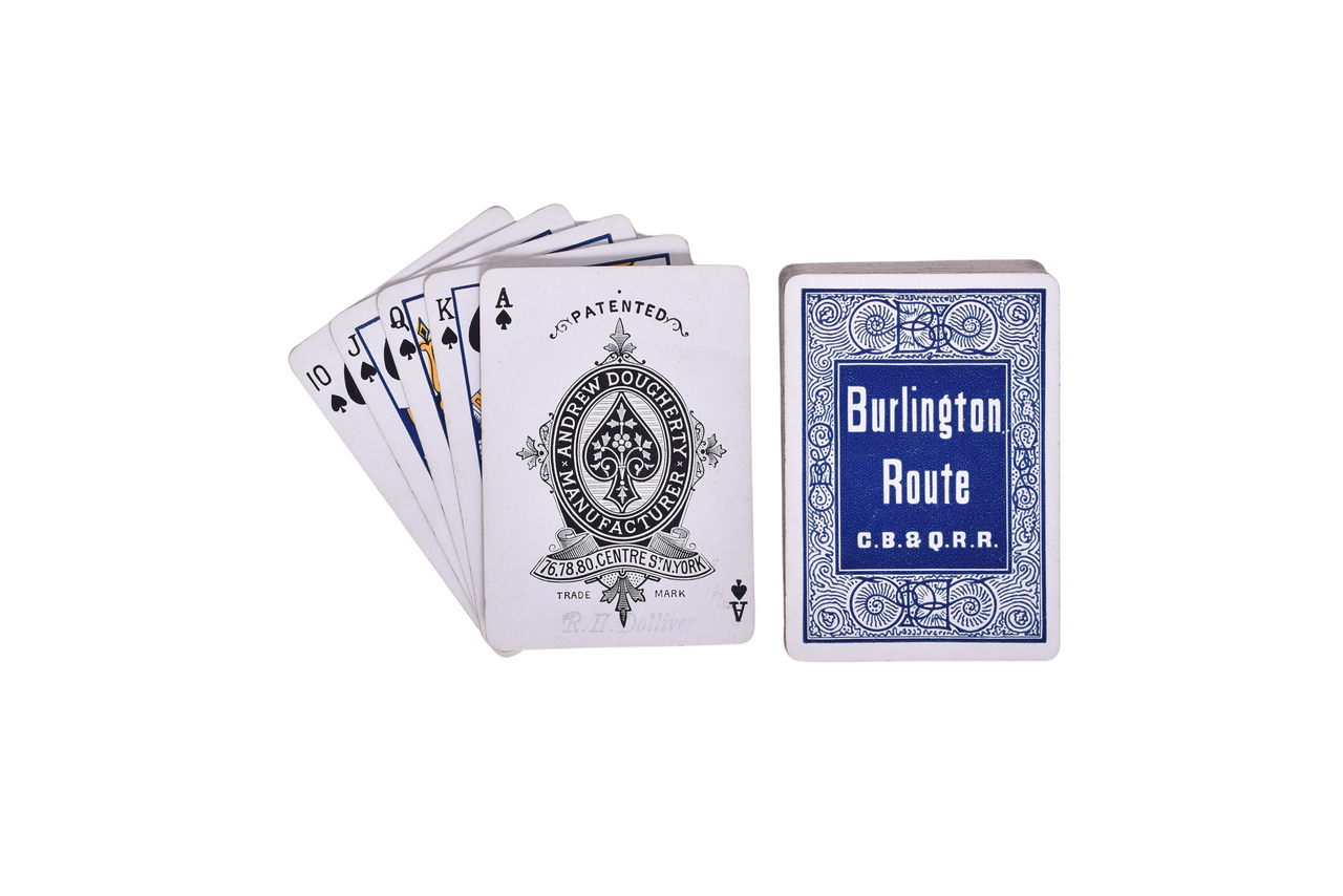 2519 - Chicago Burlington and Quincy Railroad Burlington Route Playing Card Deck w/ Rare Rating thumbnail