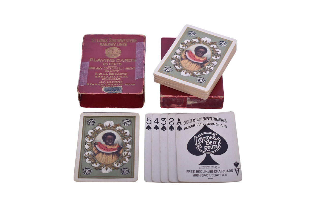 2523 - Rare St. Louis Southwestern Railroad Cotton Belt Route Playing Cards - Watermelon Girl thumbnail