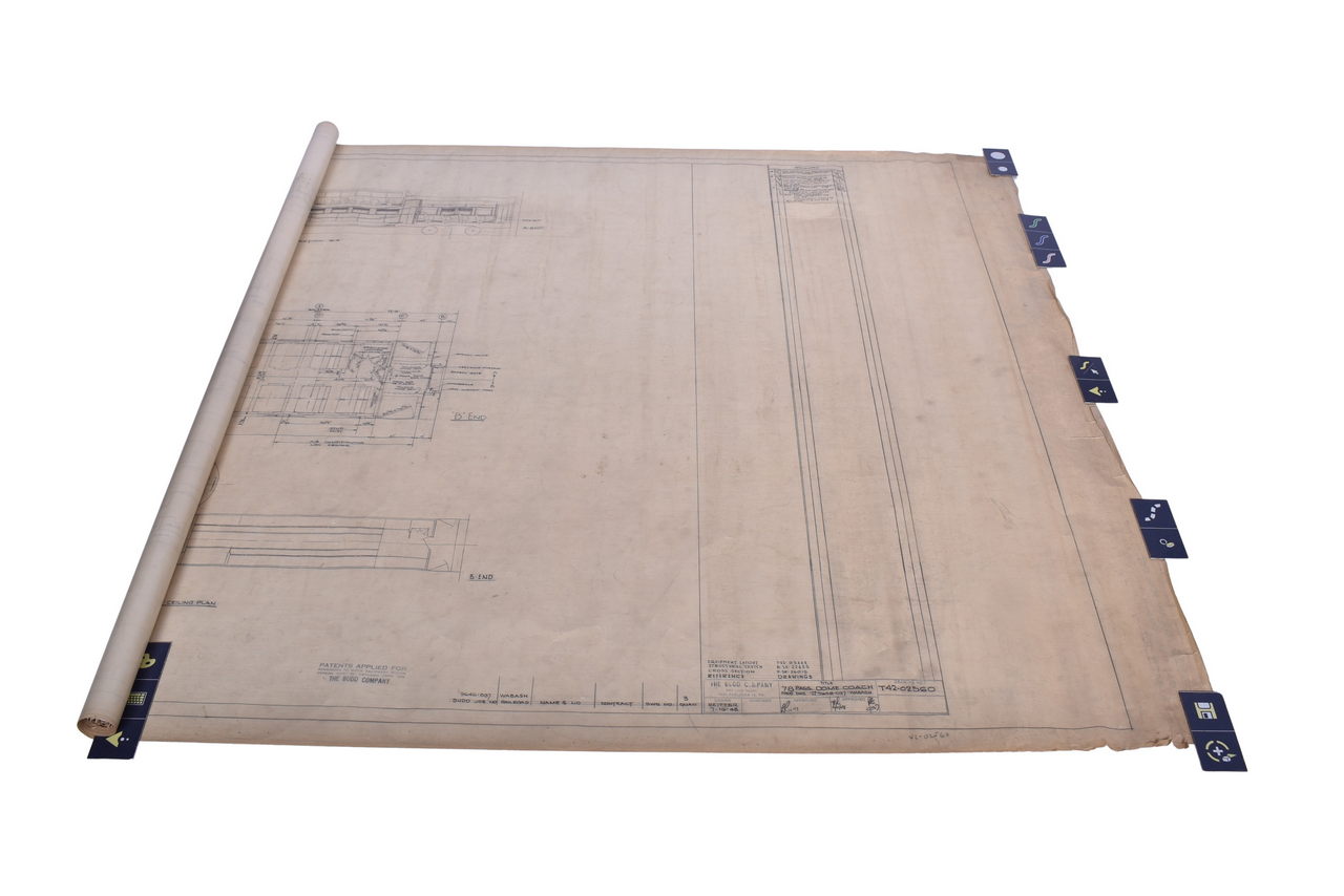 2546 - Original 1948 Wabash #200 Dome Coach Budd Company Passenger Car Drawing thumbnail