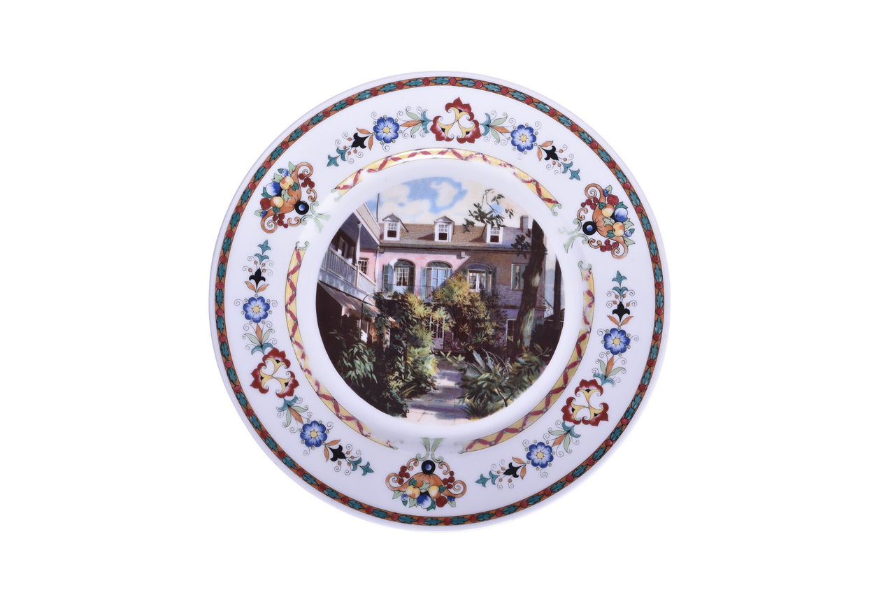 2553 - Illinois Central Railroad French Quarter Service Plate Old Grima Home St. Louis Street New Orleans thumbnail